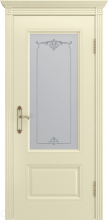Межкомнатная дверь эмаль Шейл Дорс Аккорд В0, остеклённая, слоновая кость, без патины