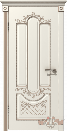 Межкомнатная дверь VFD Александрия, глухая, Ivory слоновая кость, патина капучино