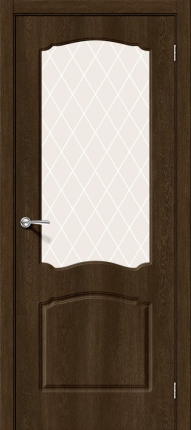 Межкомнатная дверь ПВХ Альфа-2, остекленная, Dark Barnwood 900x2000