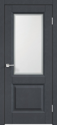 Межкомнатная дверь экошпон Velldoris ALTO 6, остеклённая, ясень графит SoftTouch 900x2000