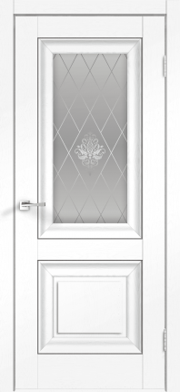 Межкомнатная дверь экошпон Velldoris ALTO 7, остеклённая, ясень белый SoftTouch 900x2000