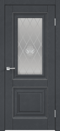Межкомнатная дверь экошпон Velldoris ALTO 7, остеклённая, ясень графит SoftTouch 900x2000