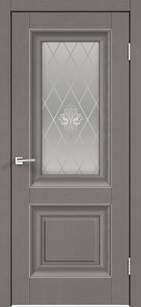 Межкомнатная дверь экошпон Velldoris ALTO 7, остеклённая, ясень грей SoftTouch