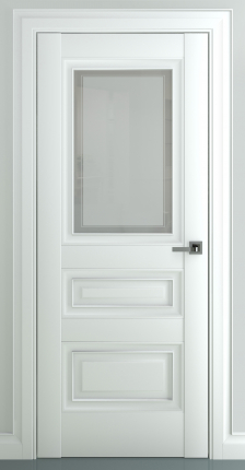 Межкомнатная дверь Ампир B1, остекленная, белый 900x2000