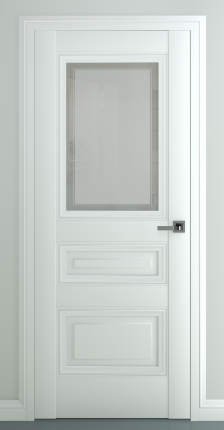 Межкомнатная дверь Ампир B3, остекленная, белый 900x2000