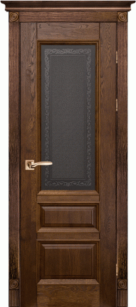 Межкомнатная дверь массив дуба Аристократ №2 (BOLOGNA), античный орех