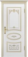 Межкомнатная дверь эмаль Шейл Дорс Ария В3, глухая, слоновая кость, патина золото