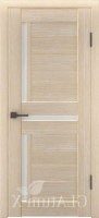 Межкомнатная дверь экошпон VFD GLAtum Х16, остеклённая, Cappuccino White Cloud