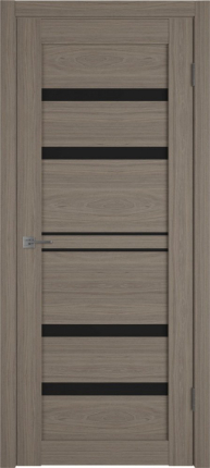Межкомнатная дверь экошпон VFD Atum Pro Х26, остеклённая, Brun Oak, black gloss 900x2000