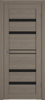 Межкомнатная дверь экошпон VFD Atum Pro Х26, остеклённая, Brun Oak, black gloss