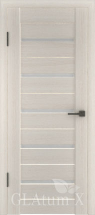Межкомнатная дверь экошпон VFD GLAtum Х7, остеклённая, беленый дуб Bianco White Cloud
