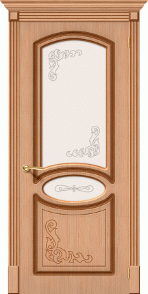 Дверь межкомнатная шпонированная Bravo Азалия, остеклённая, дуб 900x2000