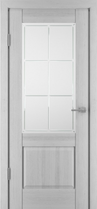 Шпонированная межкомнатная дверь Баден 2 остекленная RAL 7047 900x2000