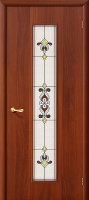 Межкомнатная дверь ламинированная 23Х Барокко, остеклённая, итальянский орех