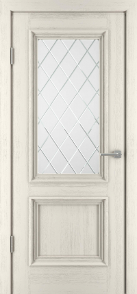 Шпонированная межкомнатная дверь Бергамо 4 остекленная RAL 9001 900x2000