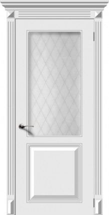 Дверь межкомнатная эмаль Верда Блюз, остеклённая, белый 900x2000