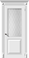 Дверь межкомнатная эмаль Верда Блюз, остеклённая, белый