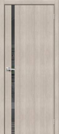 Межкомнатная дверь экошпон Bravo Браво-1.55 остекленная Cappuccino Veralinga Mirox Grey