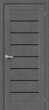 Межкомнатная дверь экошпон Bravo Браво-22, остекленная, Slate Art, Black Star 900x2000