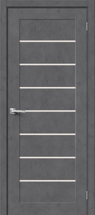 Межкомнатная дверь экошпон Bravo Браво-22, остекленная, Slate Art, Magic Fog 900x2000