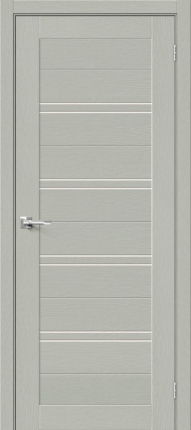 Межкомнатная дверь экошпон Bravo Браво-28, остекленная, Grey Wood, Magic Fog 900x2000