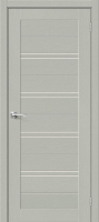 Межкомнатная дверь экошпон Bravo Браво-28, остекленная, Grey Wood, Magic Fog
