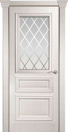 Межкомнатная дверь шпонированная Milyana Бристоль Сити, остеклённая, ясень жемчуг