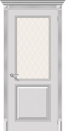 Межкомнатная дверь Тулон, остеклённая, белый