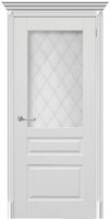 Дверь межкомнатная эмаль Верда Челси 4, остеклённая, белый