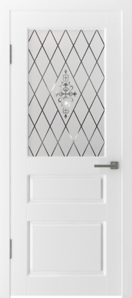 Межкомнатная дверь эмаль VFD Честер, остеклённая, Polar белый 900x2000