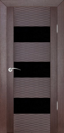 Межкомнатная дверь Д3 бриз, остеклённая, венге 900x2000