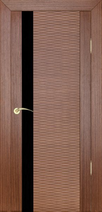 Межкомнатная дверь Д4 бриз, остеклённая, орех 900x2000
