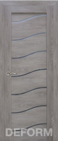Межкомнатная дверь Deform D2, остекленная, дуб шале графит