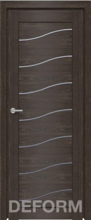 Межкомнатная дверь Deform D2, остекленная, дуб шале корица 900x2000