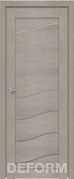 Межкомнатная дверь Deform D2, остекленная, дуб шале седой