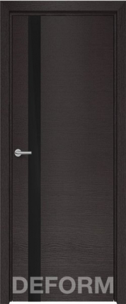 Межкомнатная дверь Deform H2, дуб французский темный, стекло черное 900x2000
