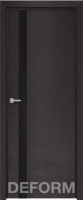 Межкомнатная дверь Deform H2, дуб французский темный, стекло черное
