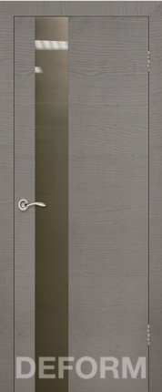 Межкомнатная дверь Deform H3, дуб французский серый, стекло бронза 900x2000