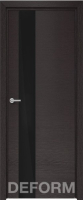 Межкомнатная дверь Deform H3, дуб французский темный, стекло черное