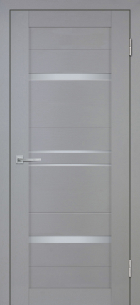 Межкомнатная дверь Деко 18 нанотекс, остеклённая, серый тик 900x2000