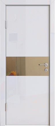 Межкомнатная дверь ДГ-501, белый глянец, bronza 900x2000