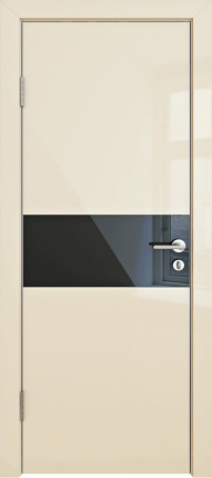 Межкомнатная дверь ДГ-501, ваниль глянец, black 900x2000