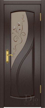Межкомнатная дверь Диона, остеклённая, венге