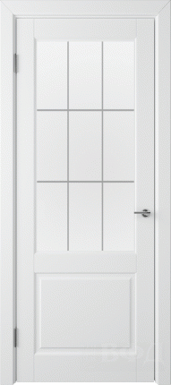 Межкомнатная дверь эмаль VFD Доррен 58ДО0, остеклённая, Polar белый