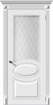 Дверь межкомнатная эмаль Верда Джаз, остеклённая, белый 900x2000