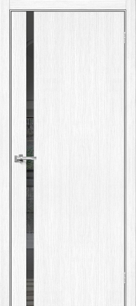 Межкомнатная дверь экошпон Bravo Браво-1.55, остекленная, Snow Melinga 900x2000