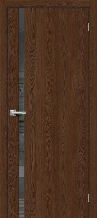 Межкомнатная дверь экошпон Bravo Браво-1.55, остекленная, Brown Dreamline 900x2000
