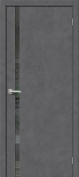 Межкомнатная дверь экошпон Bravo Браво-1.55, остекленная, Slate Art