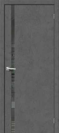 Межкомнатная дверь экошпон Bravo Браво-1.55, остекленная, Slate Art