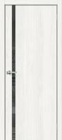 Межкомнатная дверь экошпон Bravo Браво-1.55, остекленная, White Dreamline